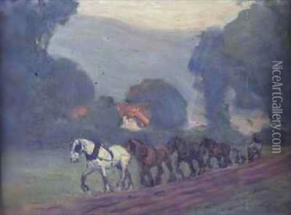 The Four Horse Team Oil Painting - Robert Polhill Bevan