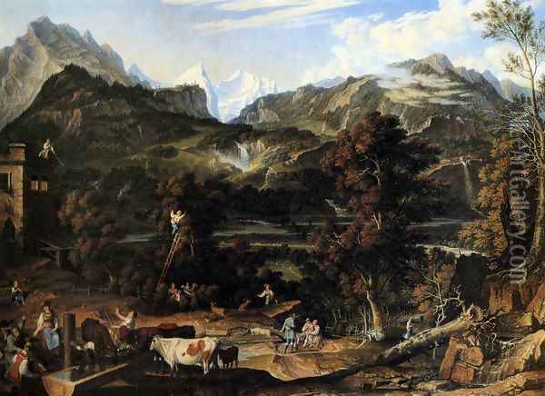 The Upland near Bern 1816 Oil Painting - Joseph Anton Koch