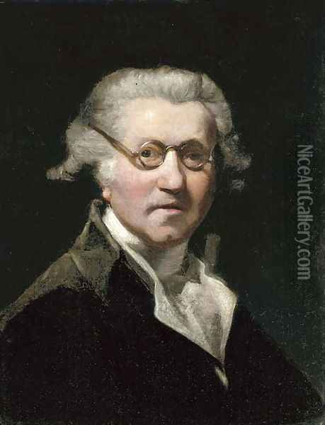 Portrait of the artist, half-length, with glasses Oil Painting - Sir Joshua Reynolds