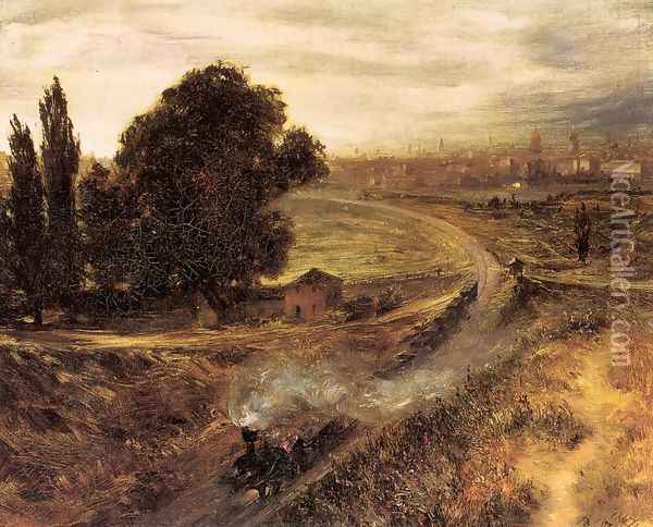The Berlin-Potsdam Railway 1847 Oil Painting - Adolph von Menzel