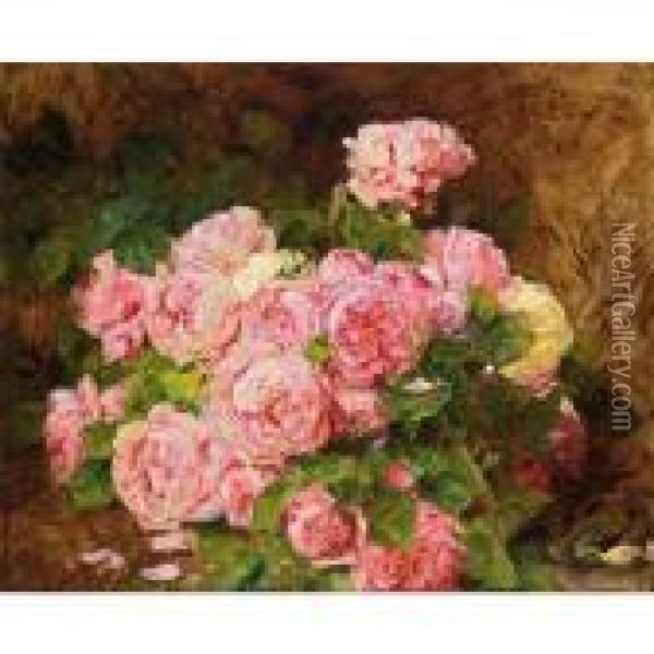 A Bunch Of Pink Peonies Oil Painting - Georges Jeannin