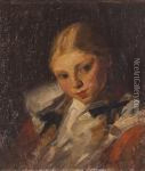 A Portrait Of A Young Girl Oil Painting - Joseph Morris Raphael