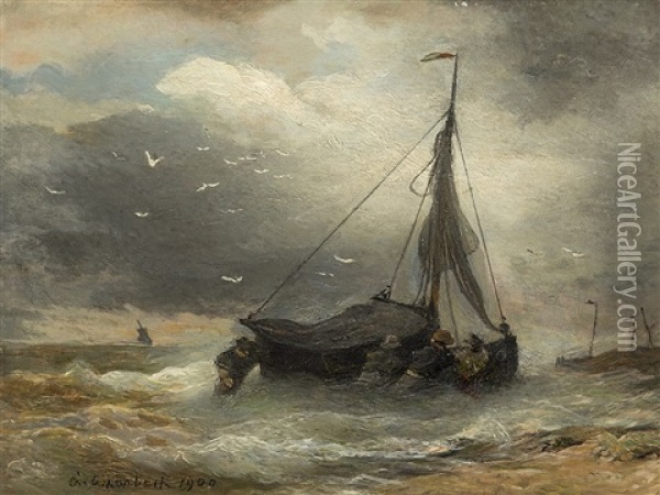 Stormy Seascape Oil Painting - Andreas Achenbach