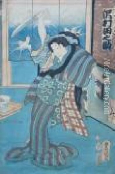 L'acteur Sawamura Tanosuke Dans Le Role De La Gejo Oil Painting - Kunisada