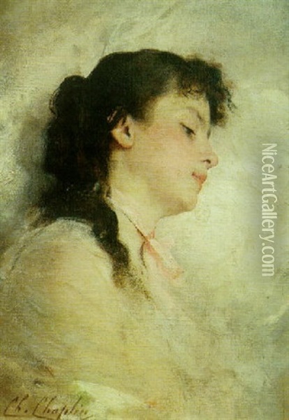 Jeune Femme Reveuse Oil Painting - Charles Joshua Chaplin