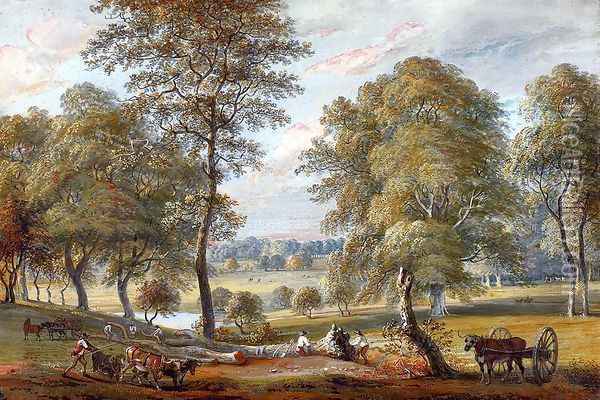 Foresters In Windsor Great Park Oil Painting - Paul Sandby