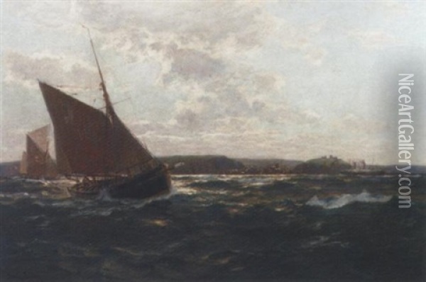 Fisherboote Vor Der Englischen Kanalkuste Oil Painting - Erwin Carl Wilhelm Guenther