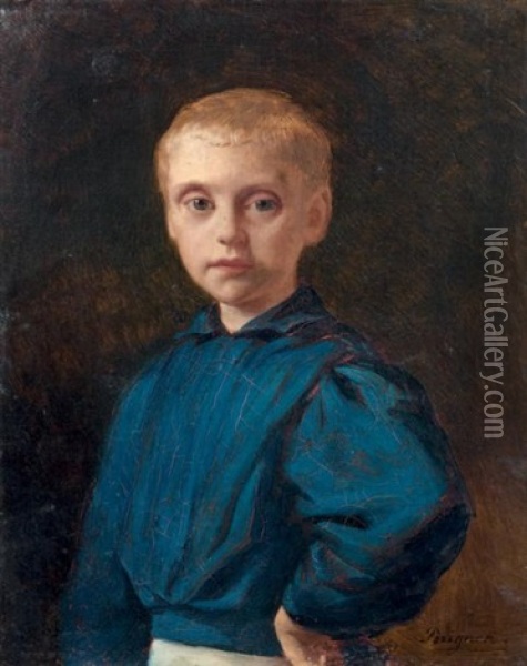 Portrait D'un Jeune Garcon Oil Painting - Alexis Joseph Perignon