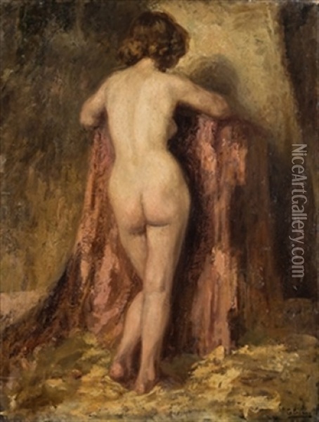 Desnudo De Academia Oil Painting - Gonzalo Bilbao Martinez