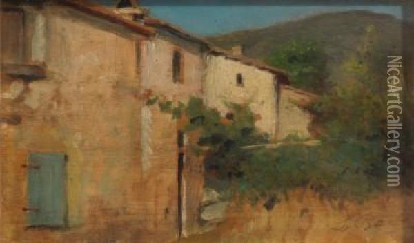 Rustico Oil Painting - Luigi Bechi