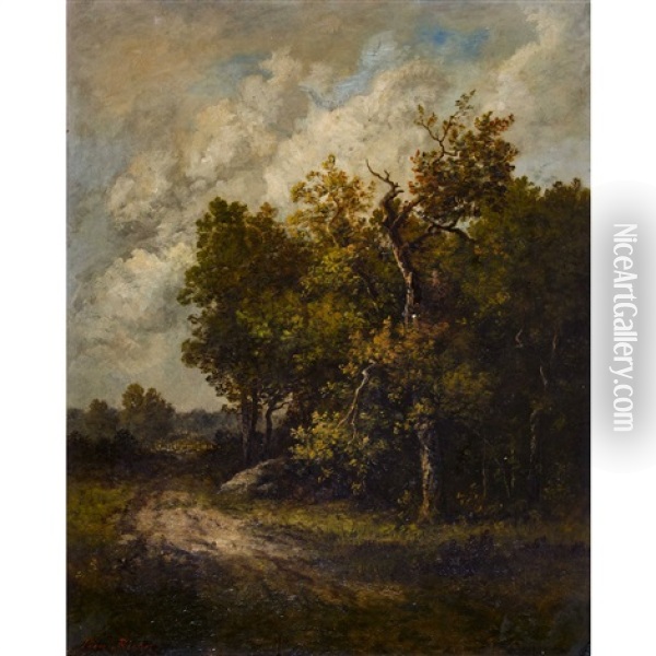 Environ De Fontainebleau Oil Painting - Leon Richet