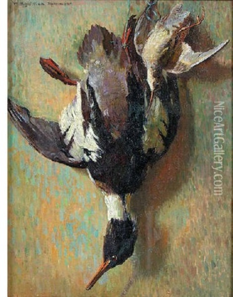 Merganser And Snipe Oil Painting - H. Boylston Dummer