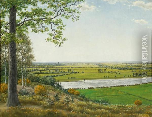 View Of A River Oil Painting - Hendrik Johannes De Boer