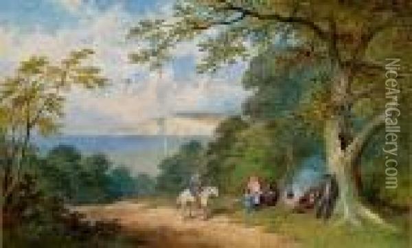 A Scene In The Isle Of Wight Near Shanklin Oil Painting - Charles Frederick Buckley
