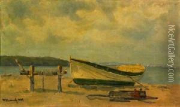 Fish Boat Oil Painting - Walter Franklin Lansil