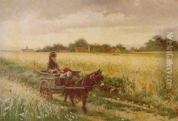 The Road Home From The Market Oil Painting - Alexander M. Rossi