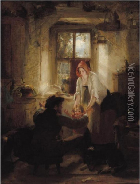 The First Step Oil Painting - Thomas Faed