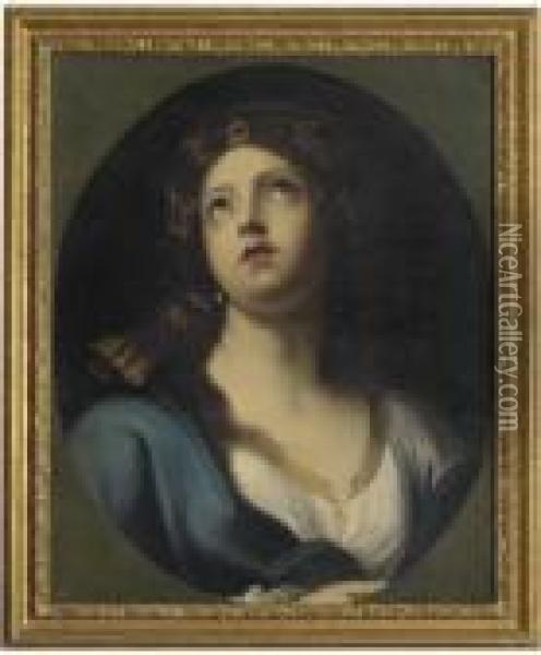 A Sybil, Feigned Oval Oil Painting - Guido Reni