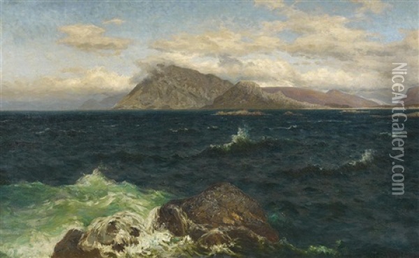 Norwegische Kustenlandschaft Oil Painting - Julius Friedrich Ludwig Runge