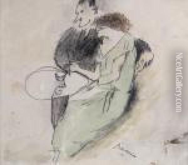 In A Coffee Shop Oil Painting - Jules Pascin