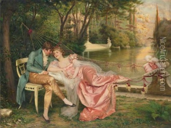 Flirtation Oil Painting - Charles Soulacroix