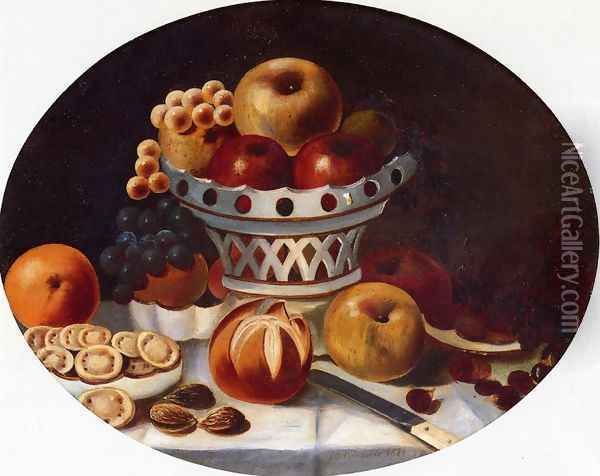 Still Life with Fruit and Nuts Oil Painting - John Archibald Woodside Sr.