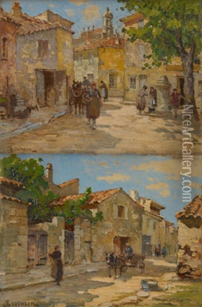 Vues De Provence (2 Works) Oil Painting - Sophus Theobald Levinsen