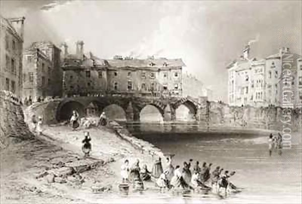 Old Baal's Bridge, Limerick, Ireland Oil Painting - William Henry Bartlett
