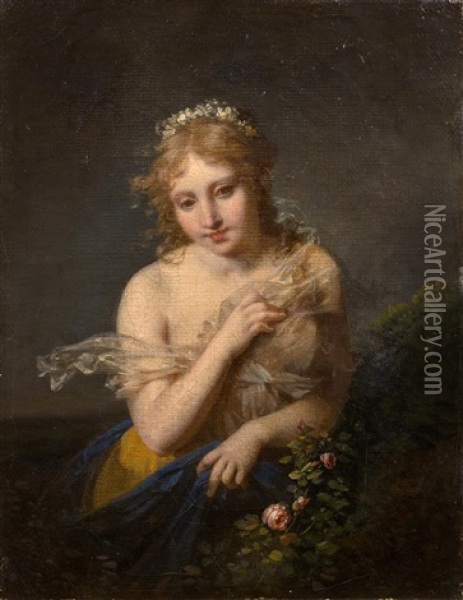 Jeune Fille En Flore Oil Painting - Jean-Baptiste Mallet