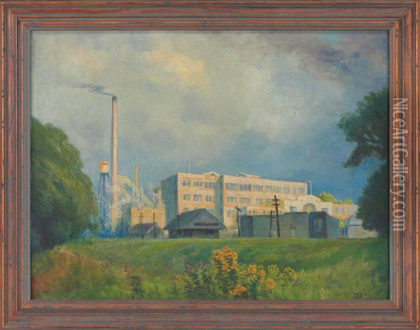 Industrial Scene Oil Painting - Manchus Carlton Loomis