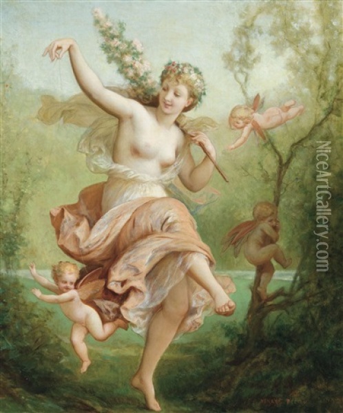 Nymphe Dansant Oil Painting - Henri Pierre Picou