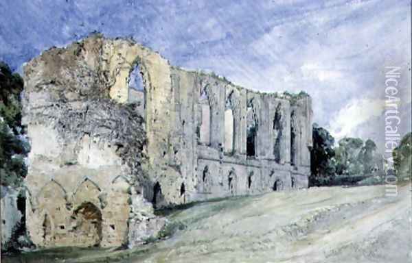 Easby Abbey, Yorkshire Oil Painting - William Callow