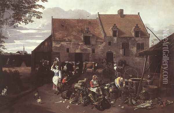 The Market Garden 1664 Oil Painting - Jan Siberechts