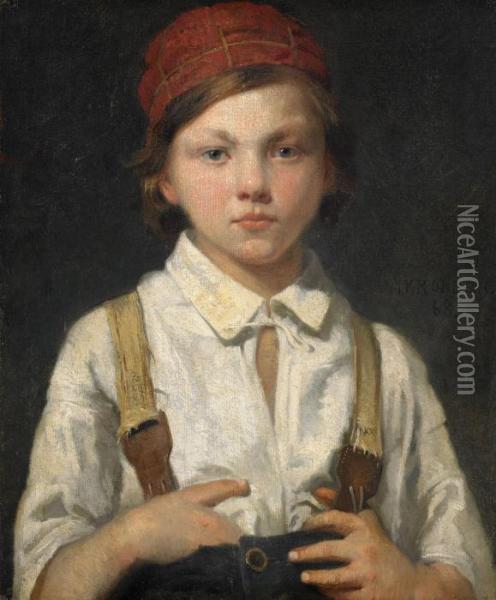 Portratt Av Gosse Oil Painting - Julius Kronberg