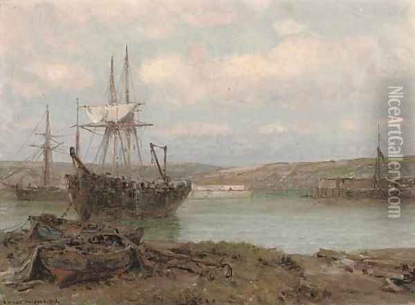 Refitting at Cormack harbour Oil Painting - Arthur Wilde Parsons