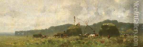 Carting of Hay Oil Painting - Wladyslaw Aleksander Malecki