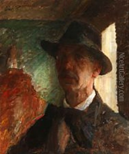 Self Portrait Oil Painting - Julius Paulsen