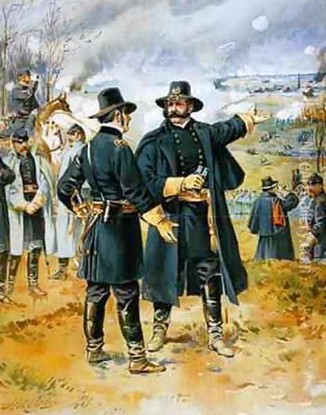 General Burnside 1824-81 at The Battle of Fredericksburg 13th December 1862 Oil Painting - Henry Alexander Ogden