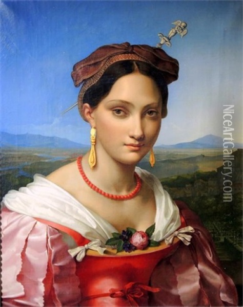 Schone Italienerin Oil Painting - Johann Friedrich Overbeck
