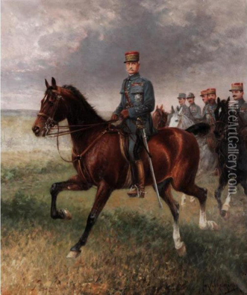 Marshal Foch Oil Painting - Jan van Chelminski