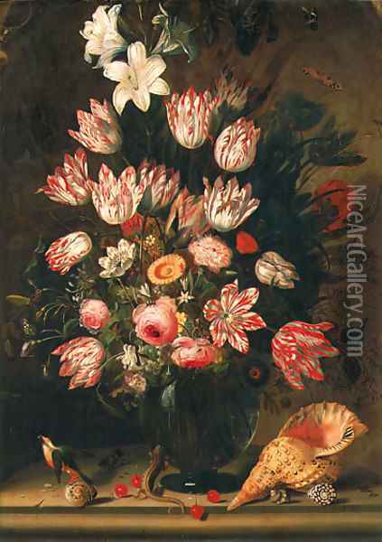 Flowers Oil Painting - Jacob Marrel