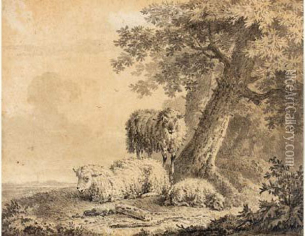 Paysage Aux Moutons Oil Painting - Balthasar Paul Ommeganck