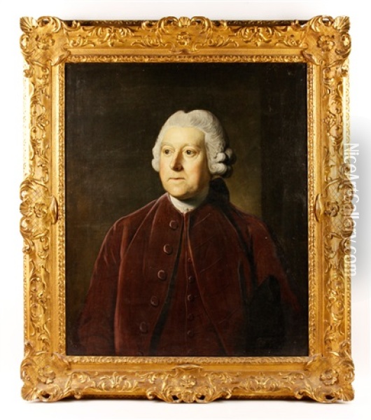 Portrait Of Sir Charles Pinfold, Bust-length, Wearing Brown Coat And White Cravat Oil Painting - Nathaniel Dance Holland (Sir)