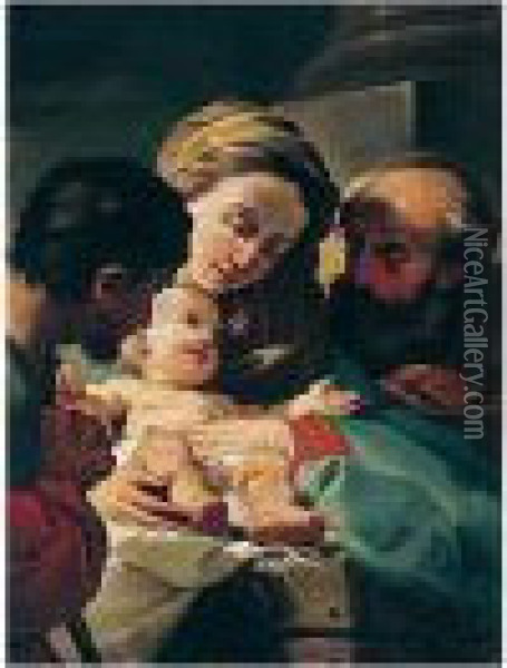 The Adoration Of The Christ Child Oil Painting - Ubaldo Gandolfi