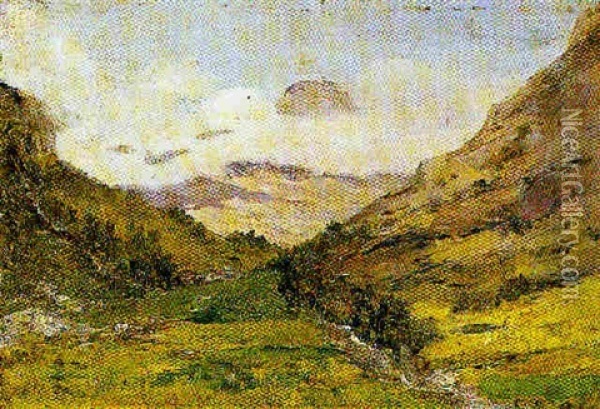 Canale Del Martinetto - Valle Di Susa Oil Painting - Lorenzo Delleani