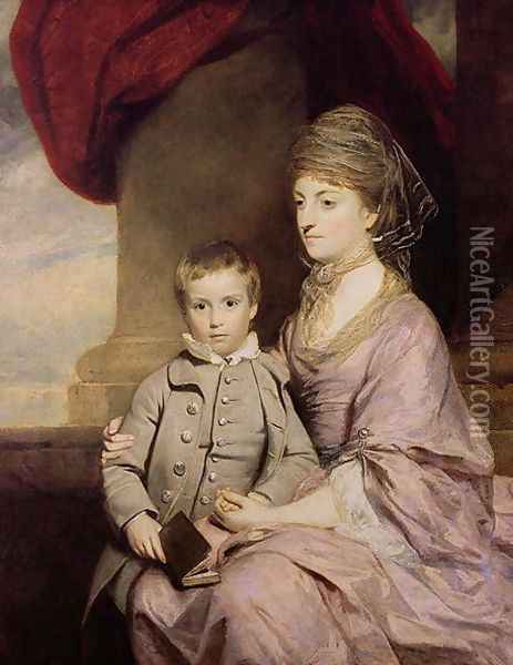 Elizabeth Herbert, Countess of Pembroke 1737-1831 and her son George, Lord Herbert 1759-1827 1764-67 Oil Painting - Sir Joshua Reynolds