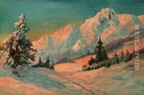 Choultse . Snowy Alpine Scene Oil Painting - Ivan Fedorovich Choultse