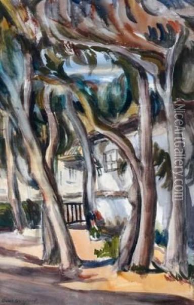 Le Jardin De La Villa Borisella Demeure De Boris Et Cyrille Gregoriev Oil Painting - Boris Dimitrevich Grigoriev