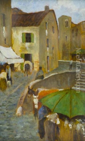 Giorno Di Mercato Oil Painting - Gino Tommasi