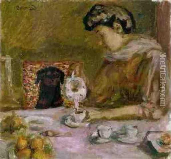 Cafe Oil Painting - Pierre Bonnard